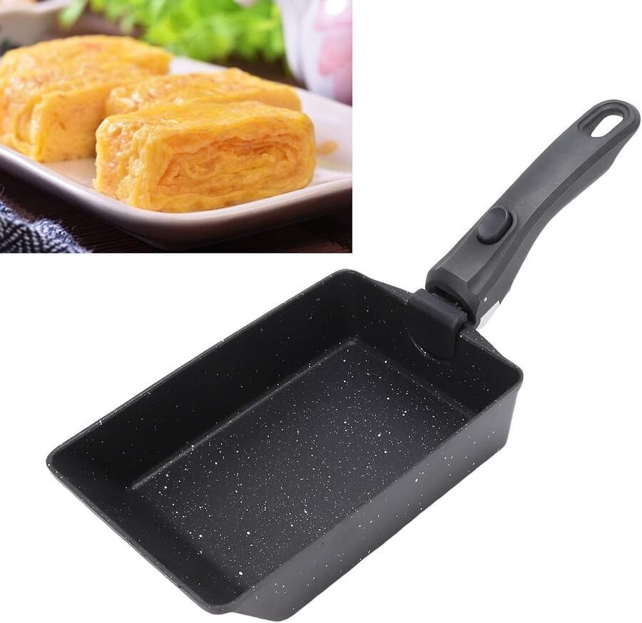 Tamagoyaki Pan Japanse Omeletpan Eierpan Ontbijt Koken Anti-aanbaklaag Niet gespecificeerd Zwart