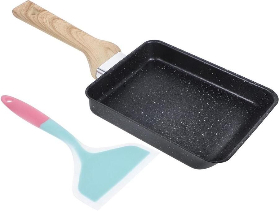 Tamagoyaki Pan Japanse Omeletpan Ontbijt Bakken Antiaanbaklaag Vierkant Ontwerp Zwart