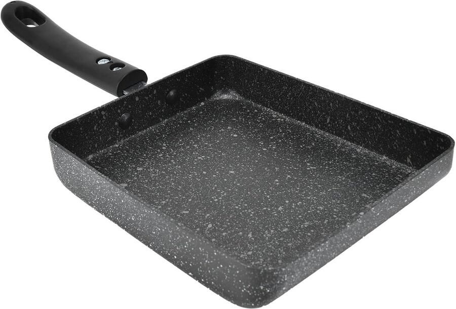 Tamagoyaki Pan Omelet Koekenpan Ontbijt Maken Gelijkmatige Warmteverdeling 30cm Zwart