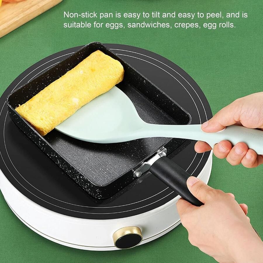 Tamagoyaki Pan Omelet Pan Koekenpan Ontbijt Maken Anti-aanbaklaag 30cm Zwart