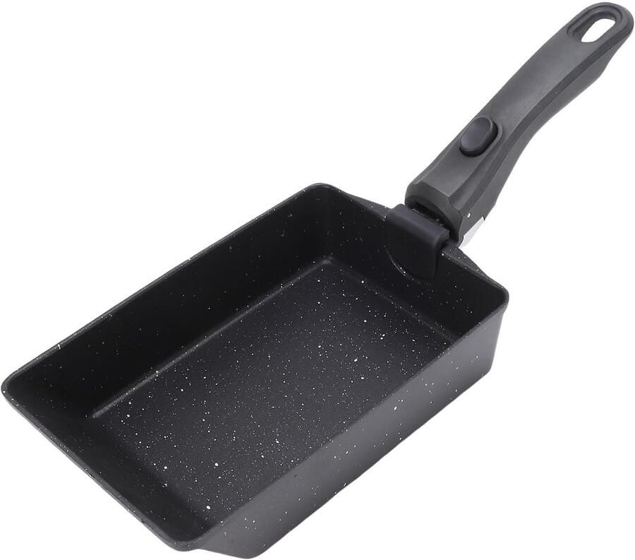 Tamagoyaki Pan Omeletpan Eierkoekepan Ontbijt Maken Afneembare Handgreep 14x22cm Zwart