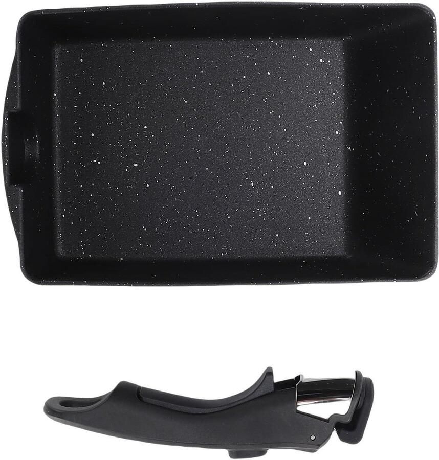 Tamagoyaki Pan Omeletpan Rechthoekig Ontbijt Koken Afneembare Handgreep 14x22x5.5cm Zwart