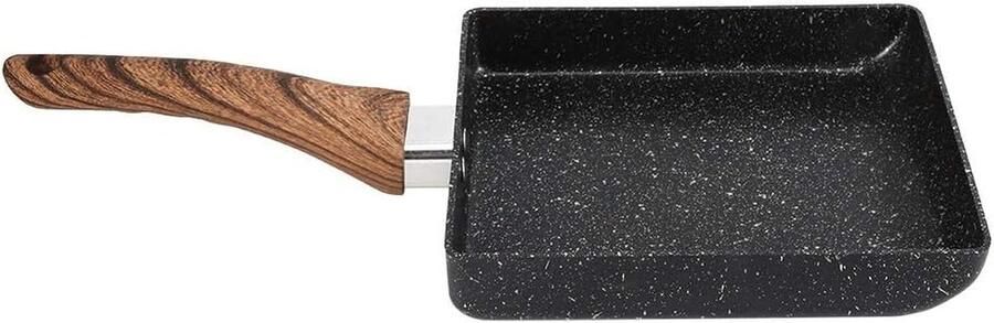 Tamagoyaki Steelpan Omeletpan Koekenpan Ontbijt Maken Antiaanbaklaag 37 x 17 x 6 cm Zwart