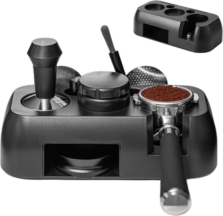 Tamp Station Koffie Accessoire Espresso Bereiding Antislip Bodem 185 cm Breed Zwart
