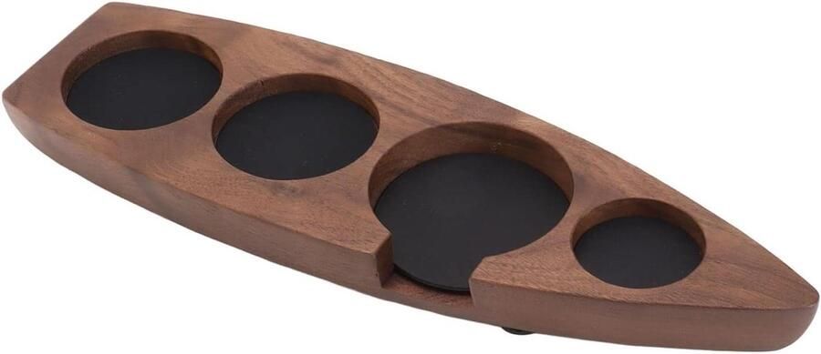 Tamper Dock Koffie Accessoire Espresso Bereiding Massief Walnoothout 53mm Bruin