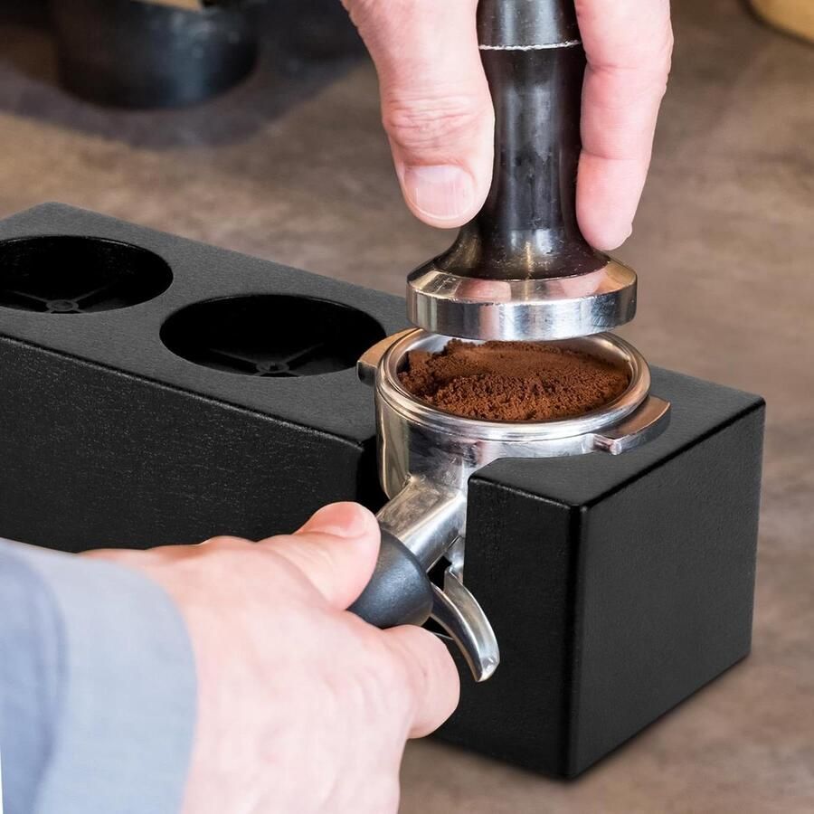 Tamper Station Filterhouder Station Espresso Bereiden In Hoogte Verstelbaar 58 mm Zwart