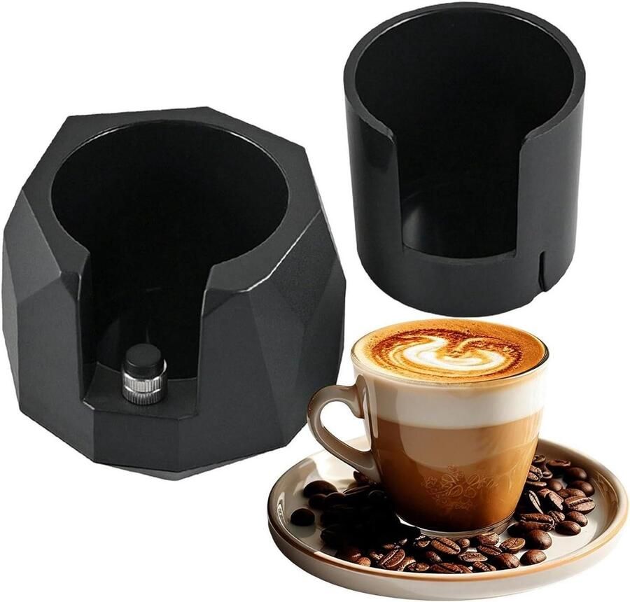 Tamper Station Koffiehouder Espresso Bereiden In hoogte verstelbaar 51-58mm Zwart