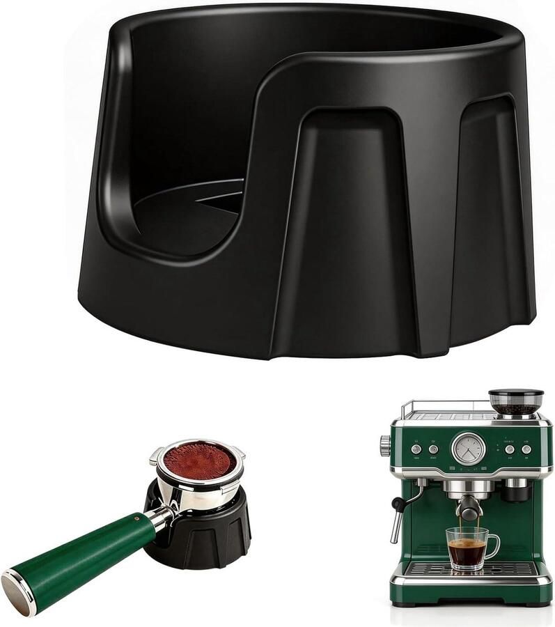 Tamper Station Tamping Basis Espresso Bereiden Antislip Zeefhouder 8.5 x 8.5 cm Zwart - Foto 1