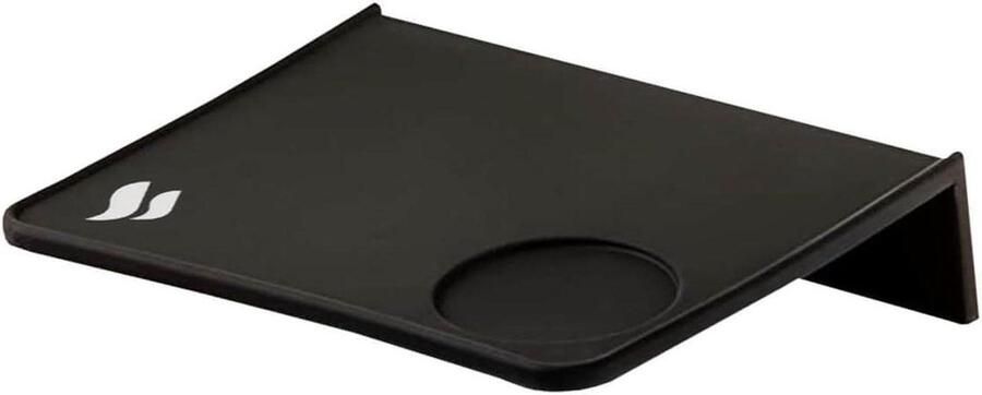 Tampermat met rand Koffie accessoire Espresso bereiden Randbescherming zeefhouder 21.5 cm lang Zwart
