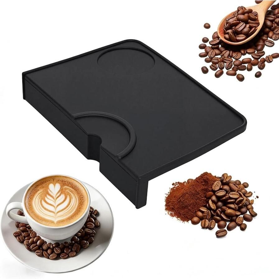 Tampermat Siliconen Onderlegger Koffiezetapparaat Espresso Bereiden Antislip Hittebestendig 21 x 15 cm Zwart