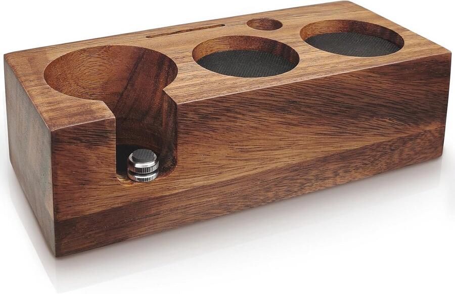 Tamperstation 58 mm voor Espresso Accessoires Houten Tamping Station met Siliconen Kussen