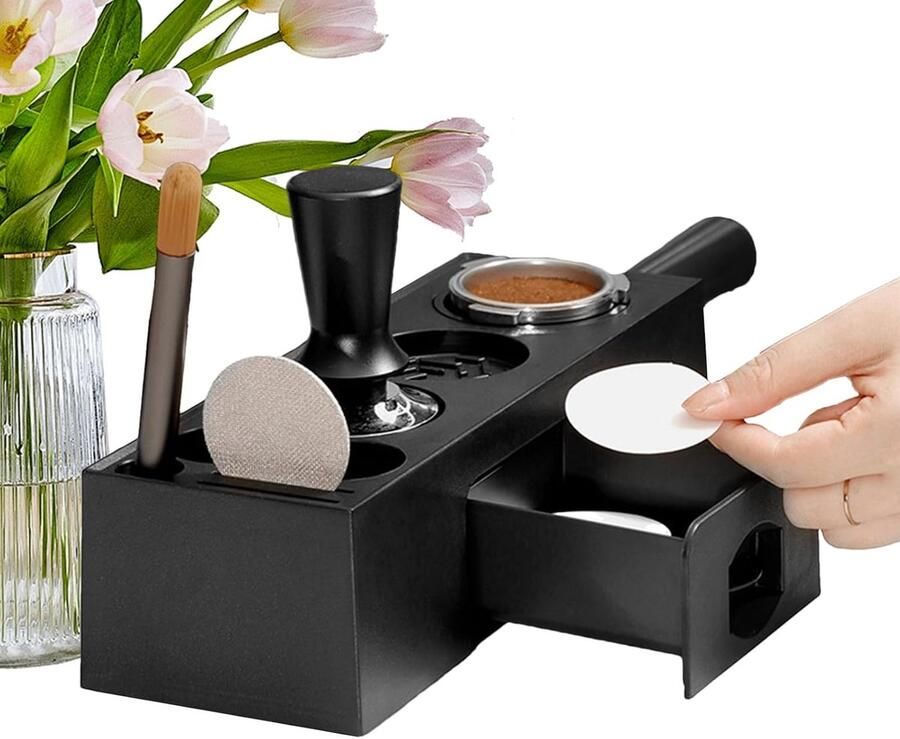 Tamperstation Koffie Accessoire Houder Espresso Bereiden Met Lade 282 cm Zwart