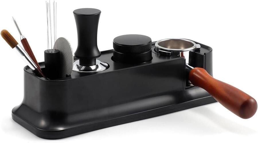 Tamperstation Koffie Barista Station Espresso Bereiden Veelzijdig Zeefdrager Ontwerp 51-58 mm Zwart