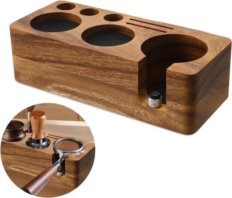 Tamperstation Koffie Espresso Station Barista Werkplek Multifunctioneel Ontwerp 51-58 mm Zwart
