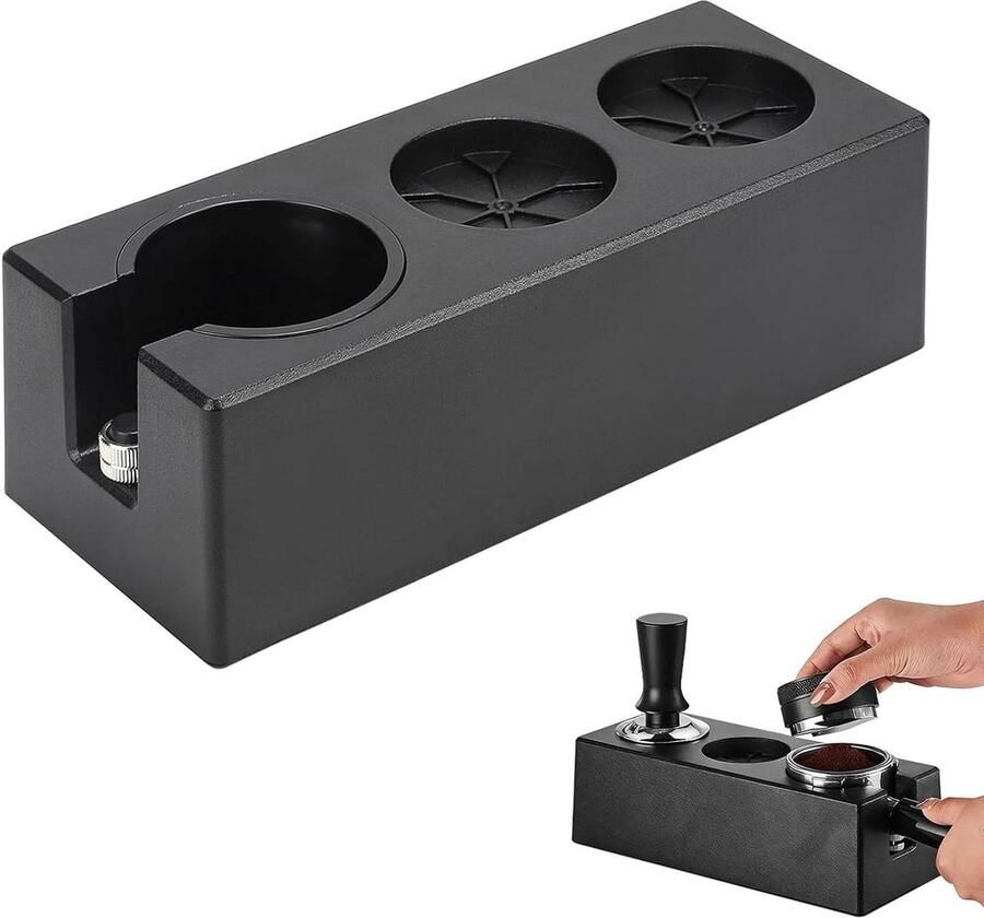 Tamperstation Koffie Espresso Tamping Station Perfecte Espresso Maken In Hoogte Verstelbaar 51-58 mm Zwart