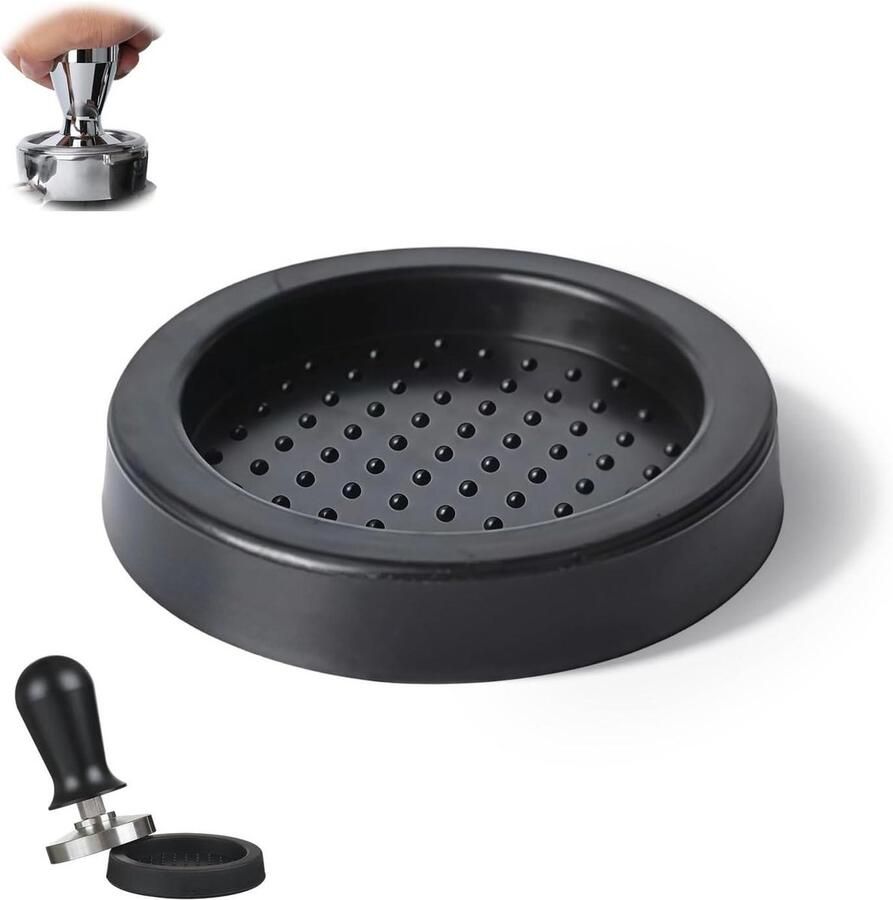 Tamping mat Espresso onderlegger Koffie bereiden Antislip siliconen 60 mm Zwart