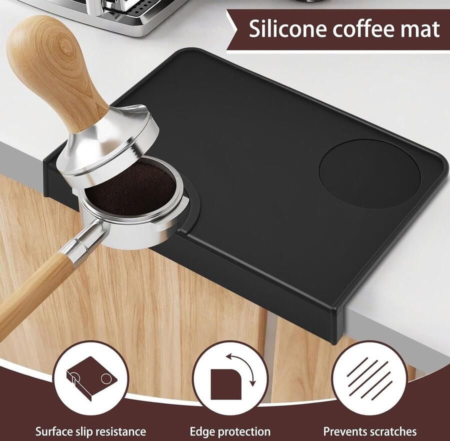 Tamping Mat met Tafelrandbescherming voor Koffie Espresso en Bar Accessoires Ideaal voor Keuken en Café