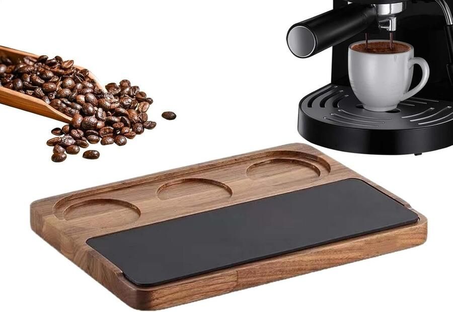 Koffiezetapparaat Organizer Zeefhouder Station Koffie Bereiden Antislip Houten Bodem 51-58 mm Compatibel Natuurlijk Hout