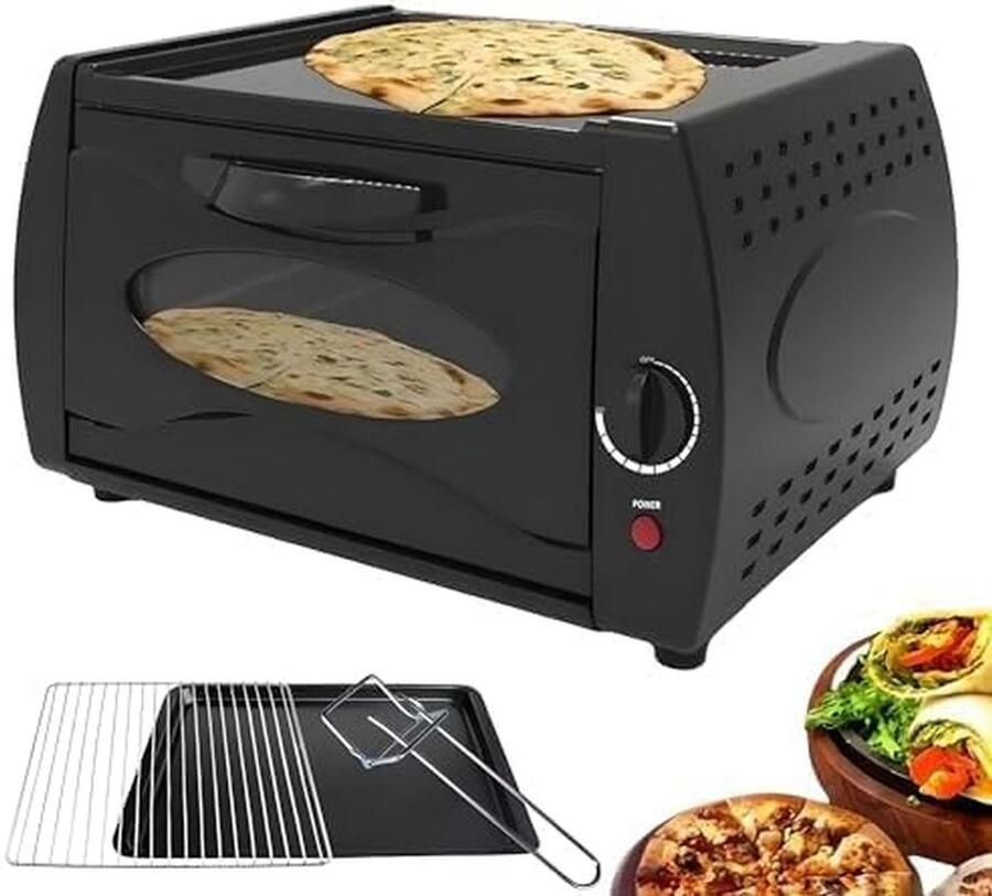 Tandoor Oven Pizza Maker Thuis Bakken Dubbele Kookzones 2100W Zwart - Foto 1