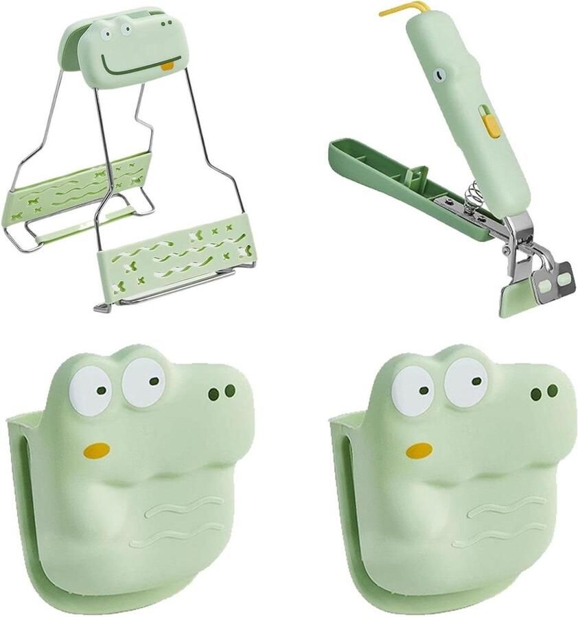 Tang voor grillplaat Hete plaat houder Veilig koken Antislip ontwerp 19 cm clip Grijs