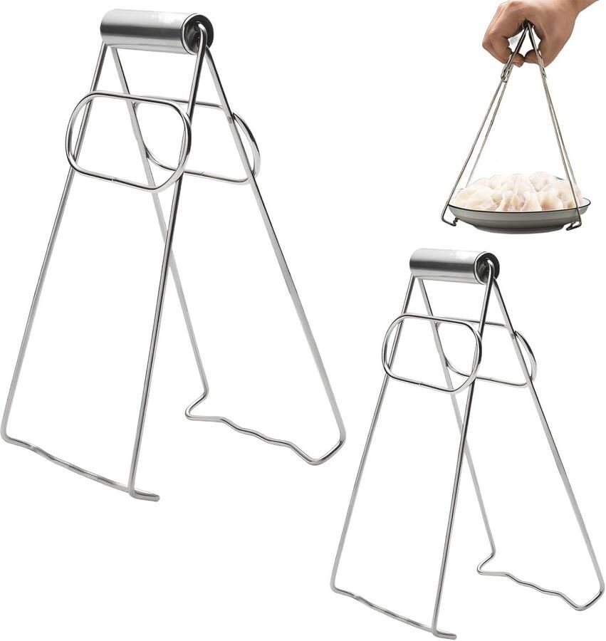 Tang voor heteluchtfriteuse Set van 2 Roestvrij staal Anti-verbranding Voor warme gerechten