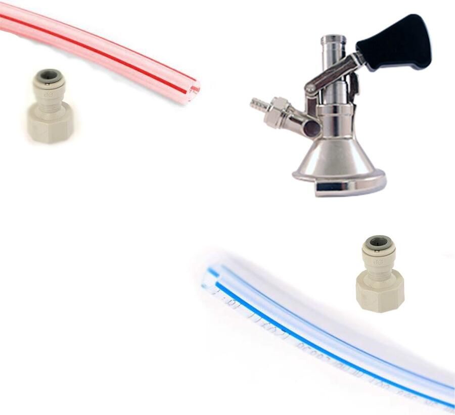 Tapset voor tappen zonder CO2 met combi schuifkoppeling M-type koppeling