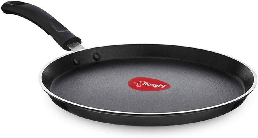 Tawa Koekenpan Platte pan Bakplaat Lekker Koken Speciale Antiaanbaklaag 28cm Diameter Zwart