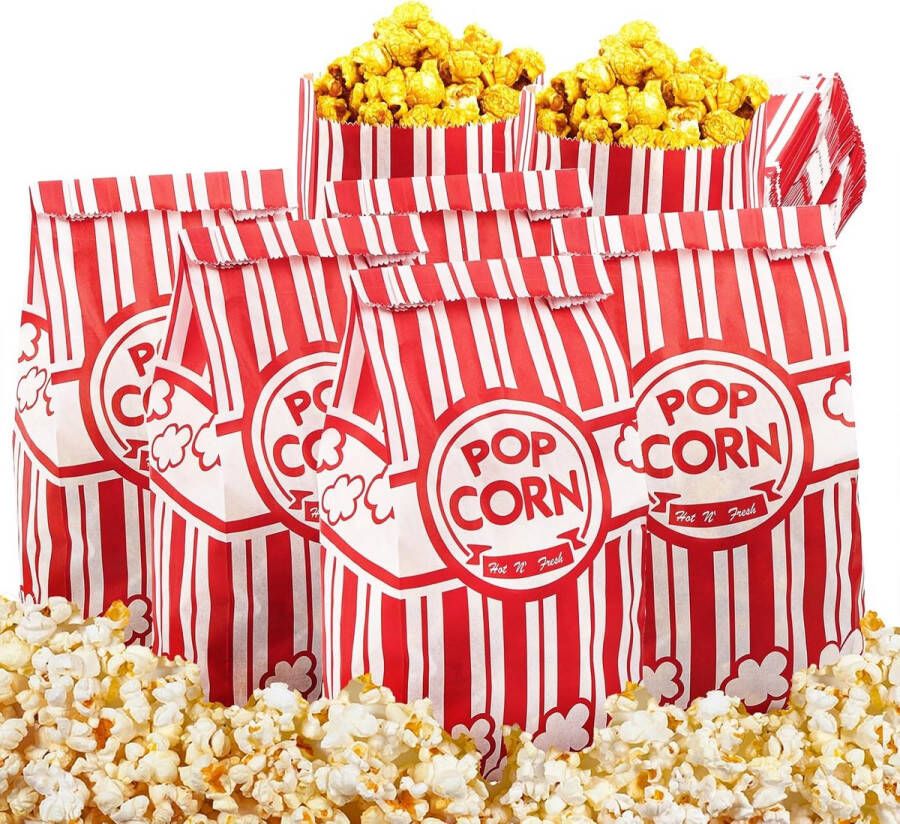 Tebery Popcorn Bags 200 Pcs Paper Popcorn Bags Sweet Containers Candy Bags for Movie Night Movie Party Wedding Birthday