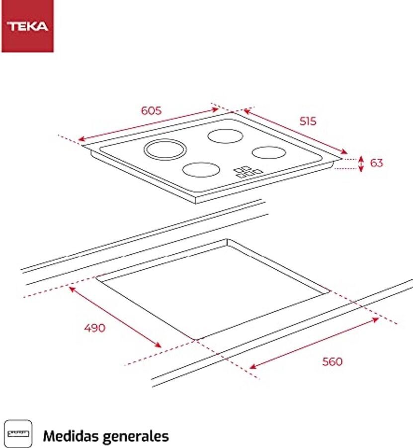 Teka TZ PRO 6420 Keramische kookplaat 60 cm 4 kookplaten touch-bediening kooktijdprogrammeur kookstootfunctie eenvoudig te installeren kleur glas zwart - Foto 2