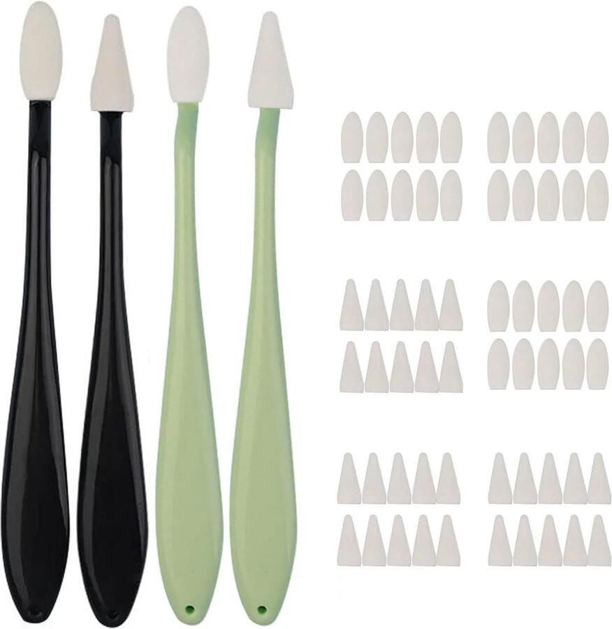 Tekengereedschappen Set Zwart en Groen 17 5 x 1 9 cm Herbruikbare Blenders met Vervangende Sponskoppen Voor Kunstenaars en Studenten