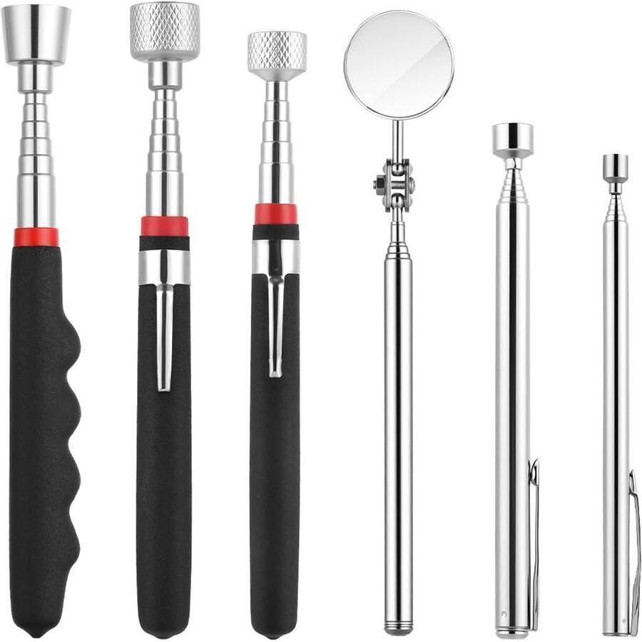 Telescopisch Magnetisch Gereedschap 6 Stuks Telescopisch Magnetisch Oppakken Tool Ronde Inspectie Spiegel voor het Oppakken van Kleine Stukken Metalen Objecten-1 5 LB 3 5 LB 10 LB 15 LB