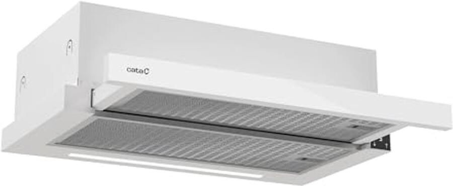 Telescopische afzuigkap 60 cm 4 extractiestappen stille motor en ledverlichting