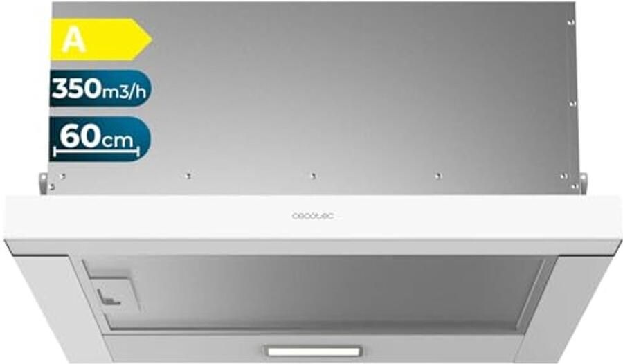 Telescopische Afzuigkap 60 cm met 350 m³ h Zuigkracht en 2 Vermogensstanden