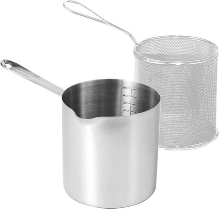 Tempura braadpan friteuse met frituurmand in Japanse stijl fijnmazige olie-afschuimer voor thuisgebruik