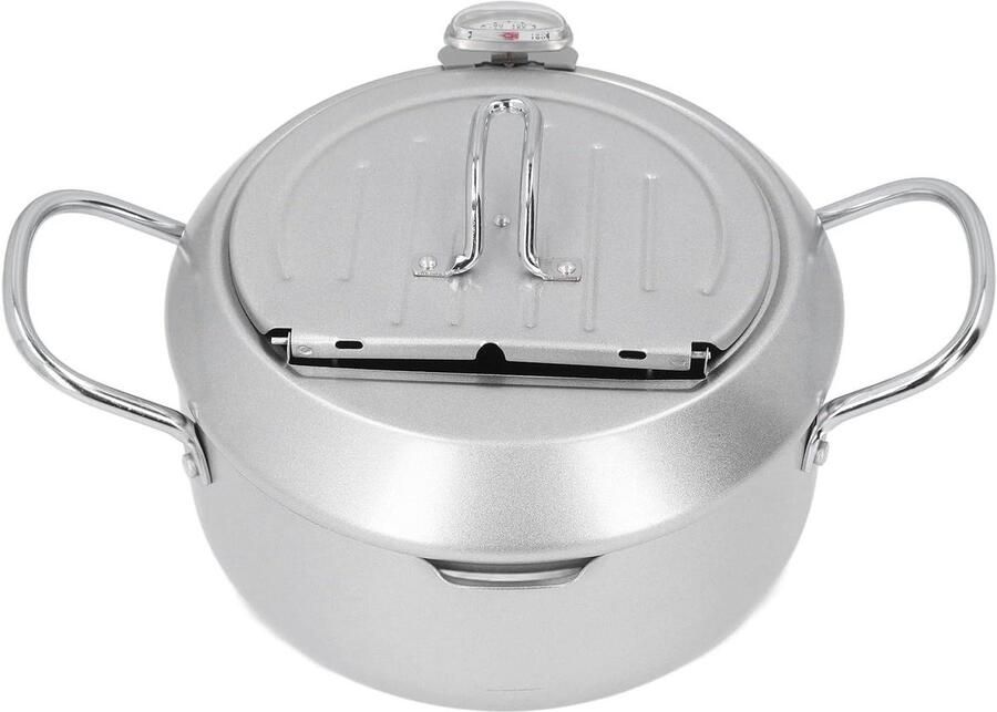 Tempura Frituurpan in Japanse Stijl met Olietemperatuurmeter Ijzeren Kookpot met Dubbele Handgrepen (-3118240043813)