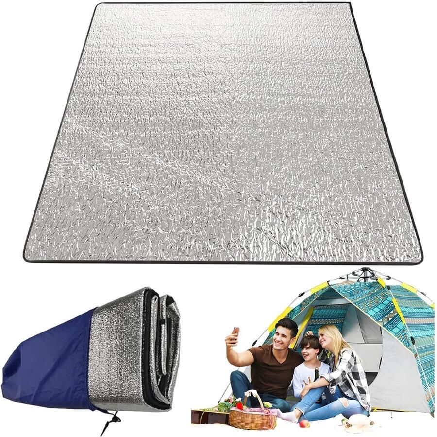 Tentmat isolatiemat 200 x 200 cm ultralicht voor camping en yoga