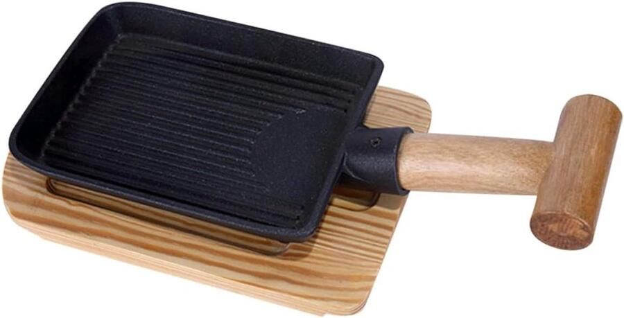 Teppanyaki Bakplaat Koekenpan Grillpan Steaks Bakken Antiaanbaklaag 29 x 22 cm Zwart