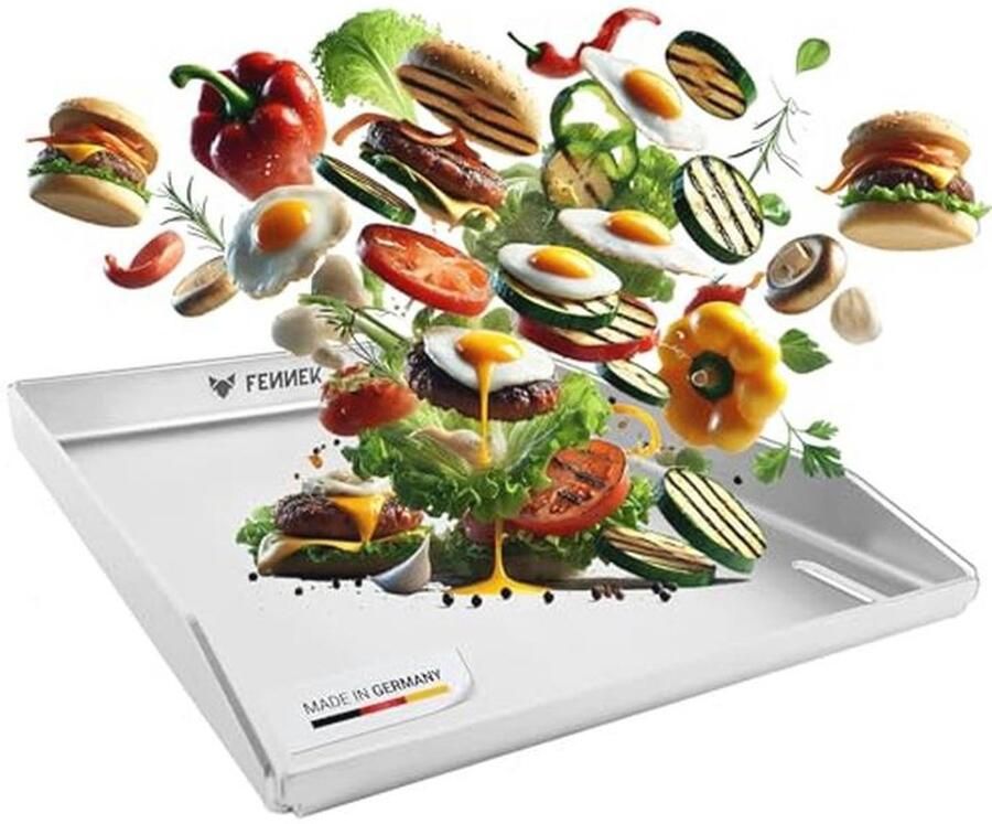 Teppanyaki Grillplaat 40 x 30 cm Roestvrij Staal Perfect voor Burgers Groenten Vis en Meer