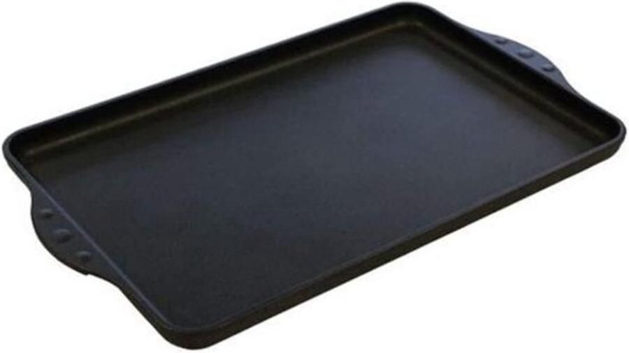 Teppanyaki-grillplaat Planchaplaat Voor gezond koken Gegoten aluminium 43 x 28 cm Zwart