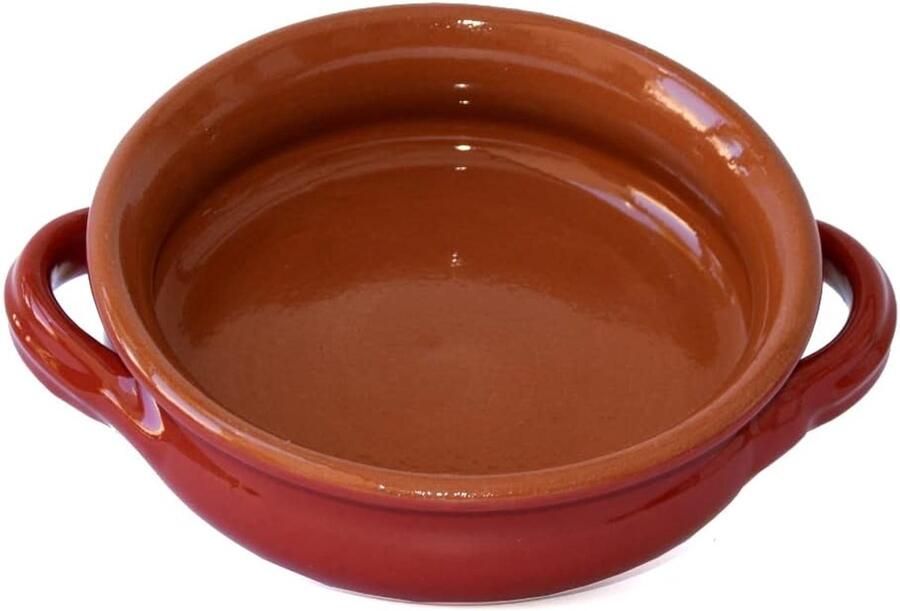 Terracotta Soeppan Stoofpan Handgrepen Langzaam Koken Handgemaakt Italiaans Diameter 20 cm Rood - Foto 1