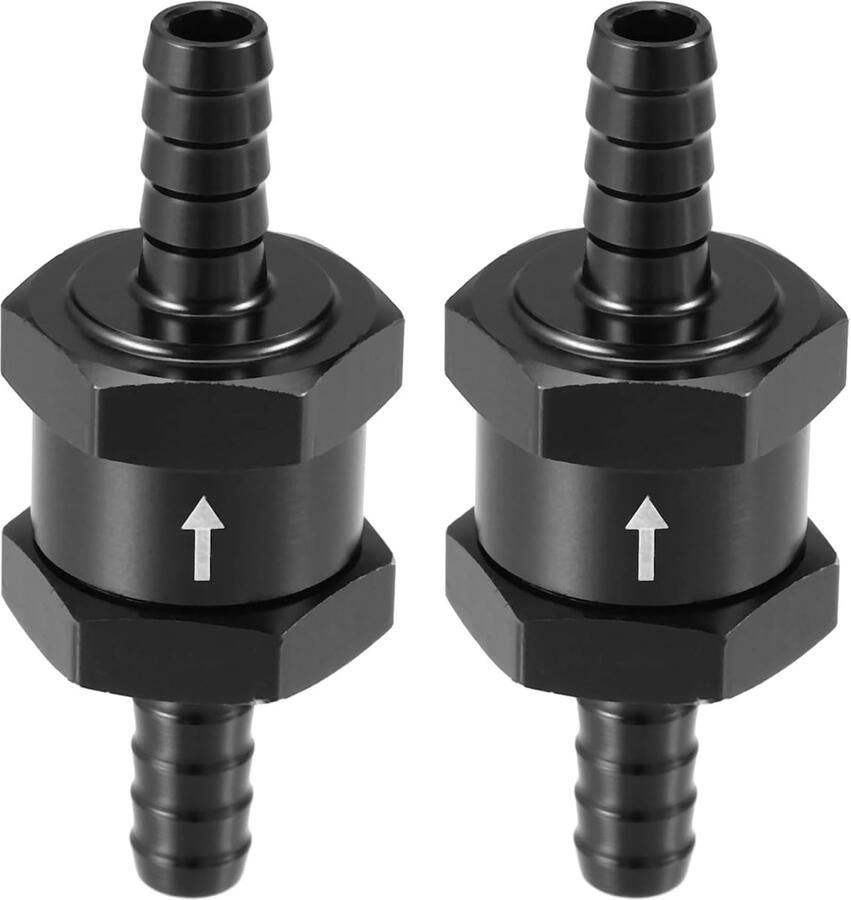 Terugslagklep Eénrichting Interne Terugslagklep voor Auto Brandstof Benzine Diesel Duurzaam 0.31 8mm Buitendiameter 2 Stuks Zwart