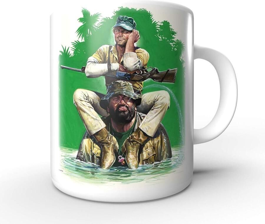 The Crocodile Bud Spencer Koffie Mok Koffie Drinken Officieel Gelicenseerd 330 ml Rood