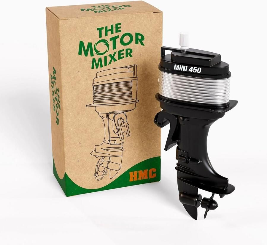 The Motor Mixer by HMC Novelty Boat Motor Coffee Mixer Wind-Up Outboard Mini Boat Motor Stirrer Toy Beverage Works with Cups Mugs & Glasses Unique Beverage Mixing Gadget