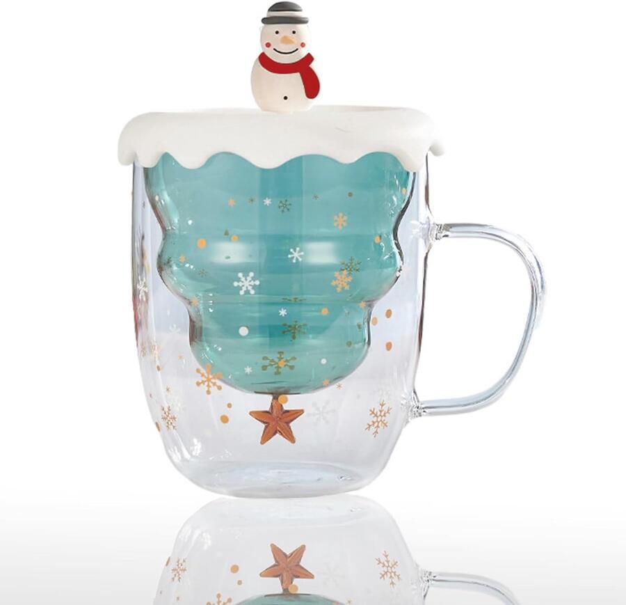 Thee- en koffiekopjes van borosilicaatglas dubbelwandig met deksel glazen beker voor koffie thee melk en meer dan 300 ml