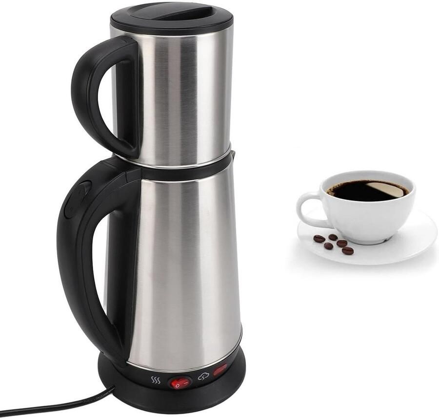 Thee Machine Waterkoker Set Thee Zetten Dubbele Boiler 1L 2L Zwart