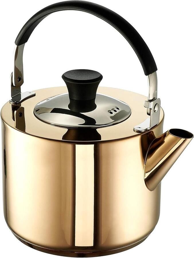 Thee Waterketel Theepot Ketel Thee Zetten Uitneembare Zeef 14 Liter Koperkleurig