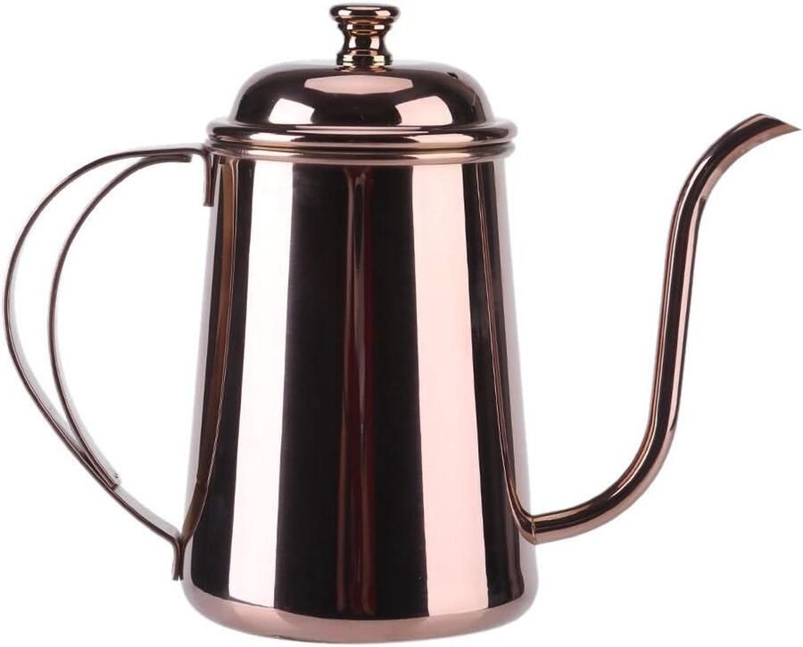 Thee Waterkoker Koffie Pot Koffie en Thee Zwanenhals Schenktuit 650 ML Goud