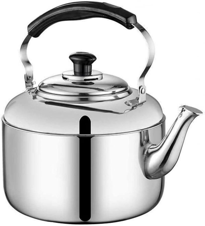 Thee Waterkoker Theepot Kookplaat Water Koken Anti-verbranding Handvat 8 Liter Zilverkleurig