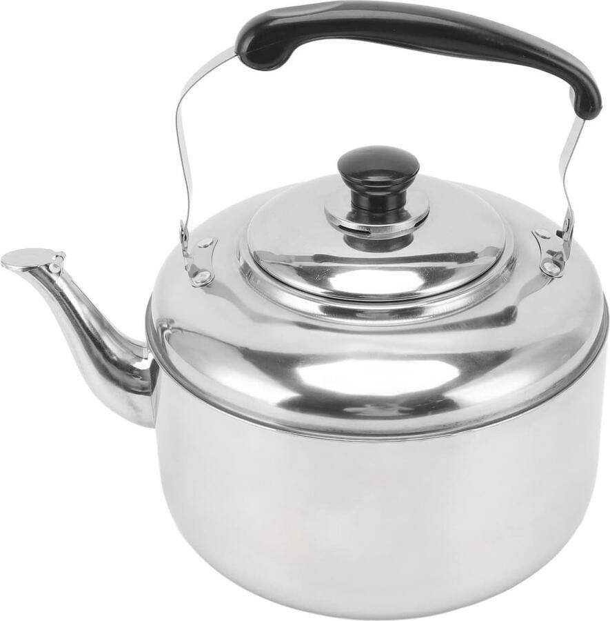 Theeketel 55 Liter Waterkoker Fluitketel Snel Water Koken Inductie Geschikt 27x24x18 Centimeter Zilver