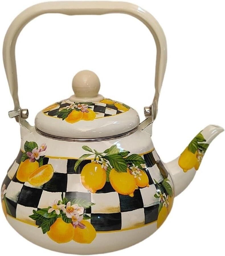Theeketel Emaille Waterkoker Thee Zetten Duurzaam Materiaal 1.7 Liter One Color